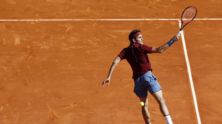 Roger Federer in action at the Monte Carlo Masters