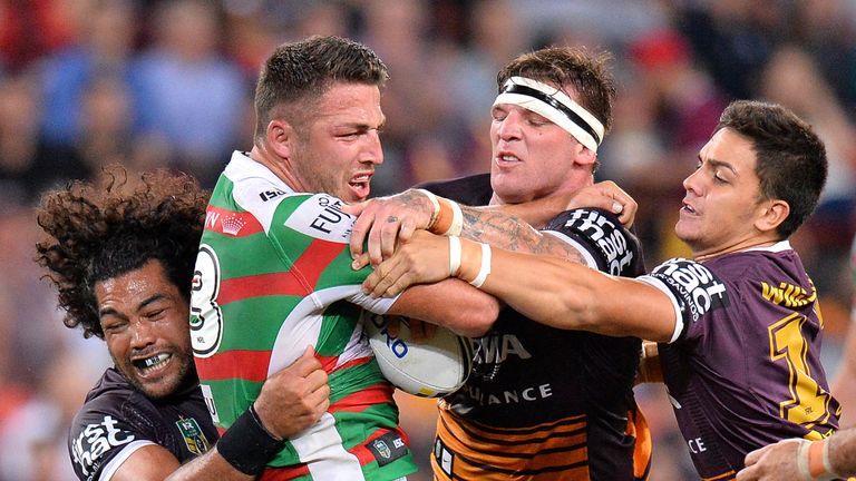Sam Burgess in action for the South Sydney Rabbitohs