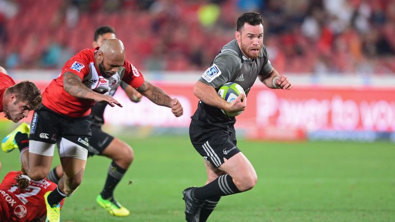 Ryan Crotty of the Crusaders in action against the Lions