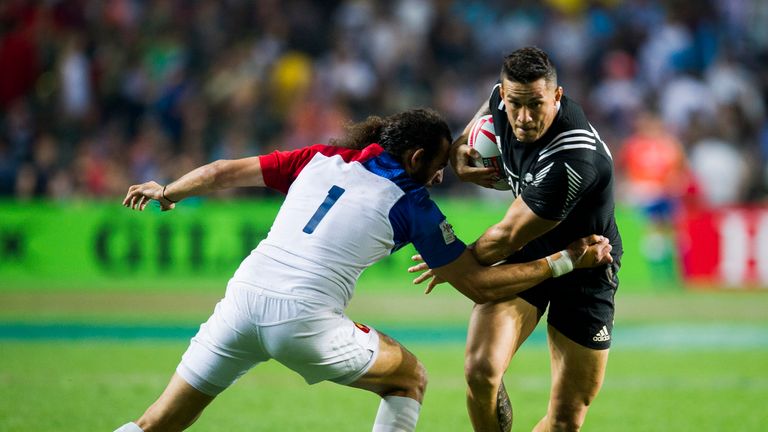 Sonny Bill Williams in action against France during the Hong Kong Sevens