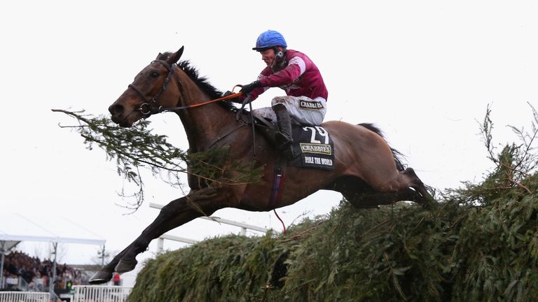 Rule The World ridden by David Mullins clears the last fence on their way to victory in the Grand National