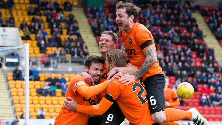 Ryan Dow (left) Dundee United 0-1 goal v St Johnstone