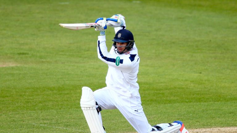 Ryan McLaren of Hampshire hits out
