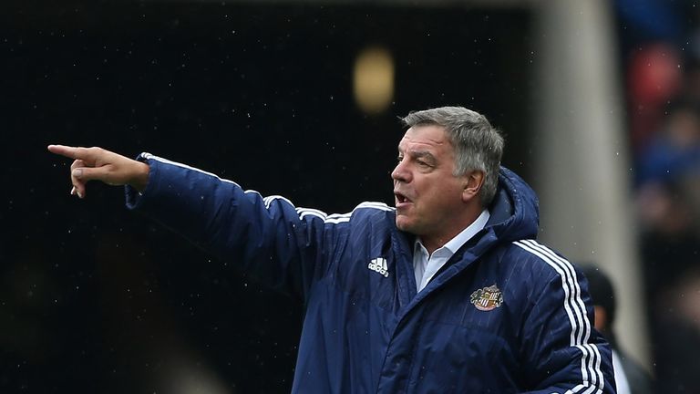 Sunderland manager Sam Allardyce gestures during the Premier League match with West Bromwich Albion