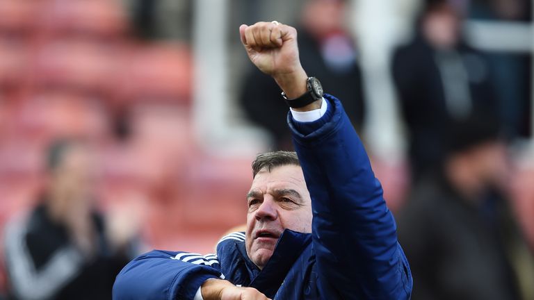 Allardyce celebrates what may prove to be a crucial point for Sunderland