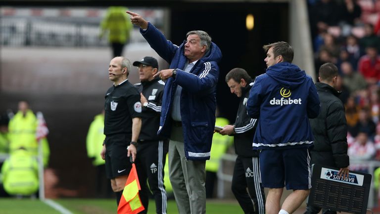 Sam Allardyce issues instructions during the match 