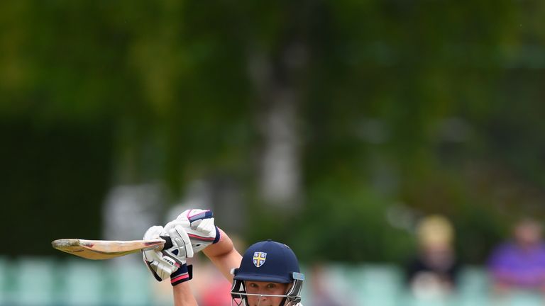 WORCESTER, ENGLAND - MAY 25:  Durham batsman Scott Borthwick in action