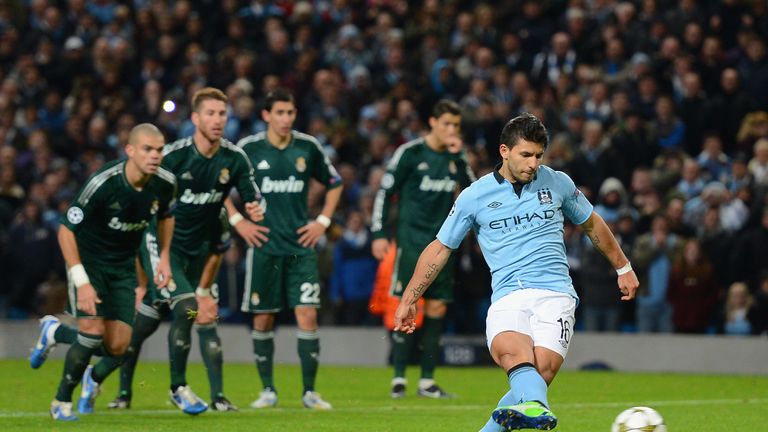 Sergio Aguero's penalty gave City a 1-1 draw in their last competitive meeting with Real in November 2012