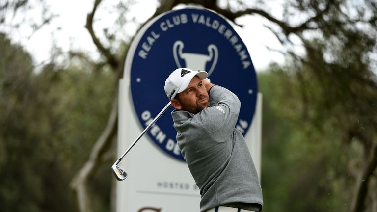 Sergio Garcia tees off during the pro-am event prior to the Open de Espana at Real Club Valderrama
