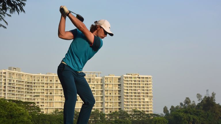 Tommy Fleetwood during the first round of the Shenzhen International in 2015