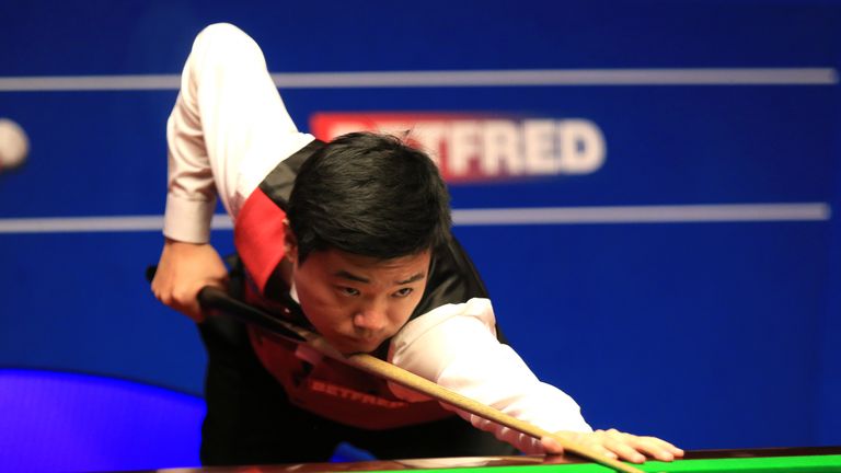 Ding Junhui during his match with Alan McManus