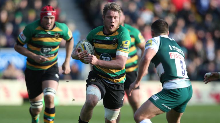 Teimana Harrison during the Aviva Premiership match between Northampton Saints and Leicester Tigers