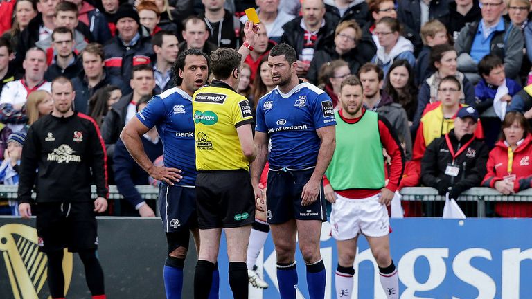 Rob Kearney was shown yellow after impeding the run of Ruan Pienaar as he raced for the line