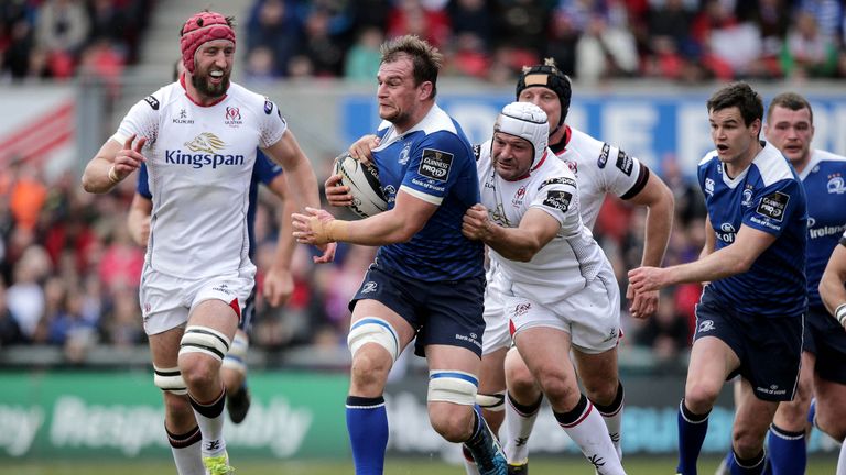 Ulster vs Leinster .Ulster's Rory Best with Rhys Ruddock of Leinster.Mandatory Credit ..INPHO/Morgan Treacy
