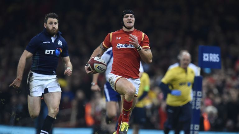 Tom James in action for Wales
