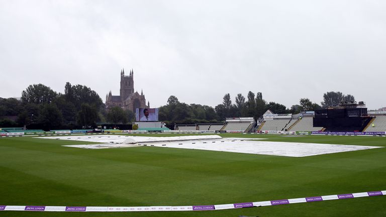 Rain delays the start of the One Day International at New Road, Worcester