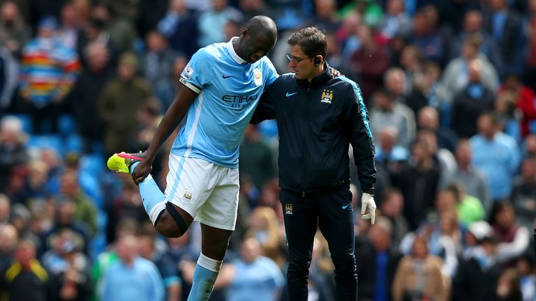 Yaya Toure picked up an injury during the 4-0 defeat of Stoke at the weekend