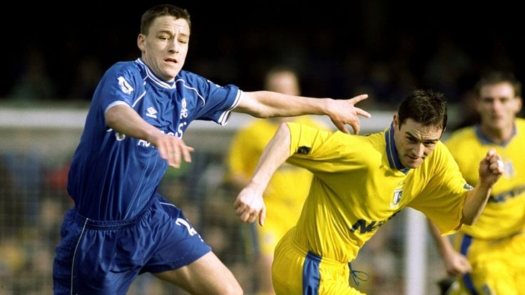 John Terry in action against Gillingham in 2000 - the season he established himself at Chelsea