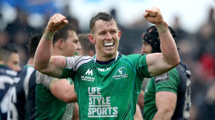 Matt Healy celebrates Connacht's win over Glasgow