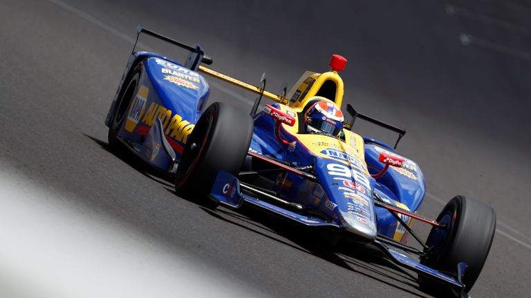INDIANAPOLIS, IN - MAY 29:  Alexander Rossi of the United States, driver of the #98 Andretti Herta Autosport Honda Dallara, in action during the 100th runn