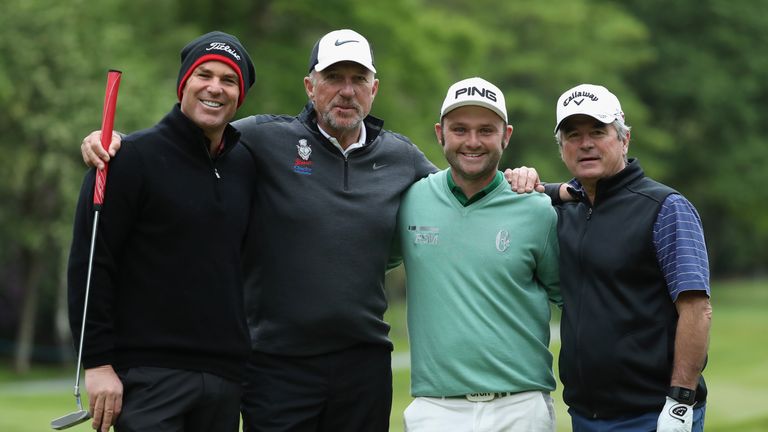 Warne played alongside Sir Ian Botham, Andy Sullivan and Allan Lamb in the BMW PGA Championship Pro-Am
