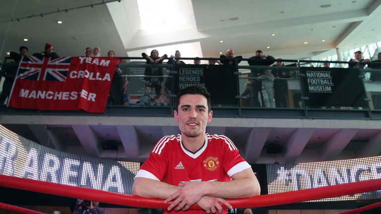 Anthony Crolla held a work-out at the National Football Museum on Monday