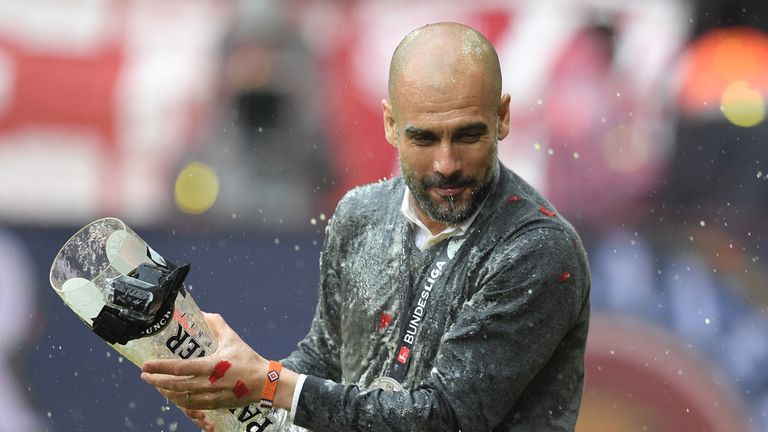 Guardiola celebrated with plenty of non-alcoholic German beer on Saturday afternoon.
