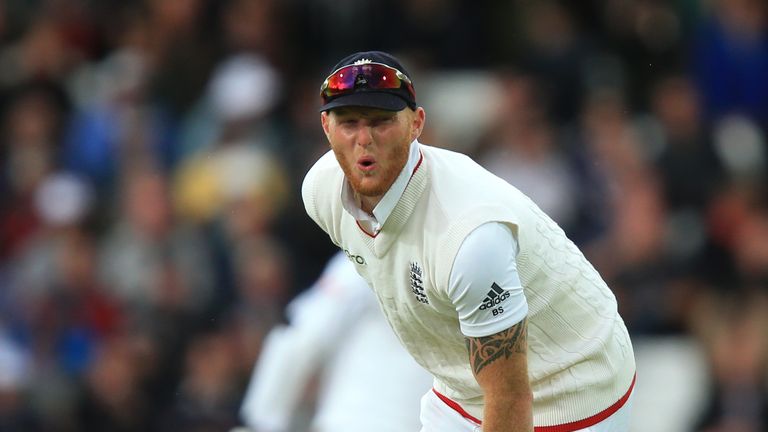 England's Ben Stokes holds his knee before going off injured during day two of the 1st Investec Test at Headingley, Leeds.