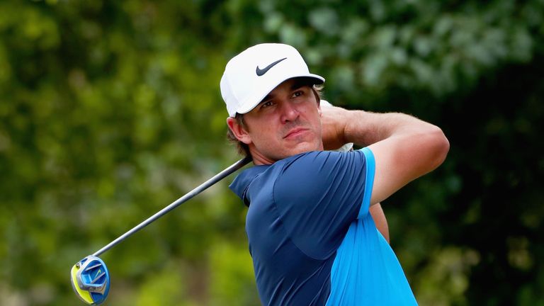 Brooks Koepka plays his shot from the first tee during the Final Round at AT&T Byron Nelson on May 22, 2016 in Irving, Texas. 