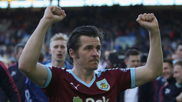 Joey Barton of Burnley celebrates promotion to the Premier League