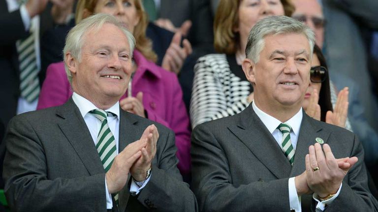Celtic chairman Iain Bankier (left) and chief executive Peter Lawwell