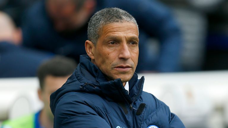 Brighton and Hove Albion Manager Chris Hughton during the Sky Bet Championship match at the AMEX Stadium, Brighton.
