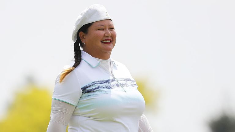 Christina Kim is leading the Volvik Championship in Michigan