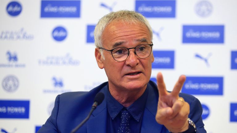 Leicester City manager Claudio Ranieri during his first press conference at the King Power Stadium, July 2015