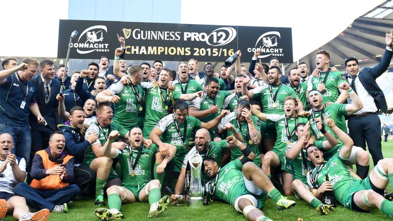 Connacht celebrate after winning the Pro12 Final