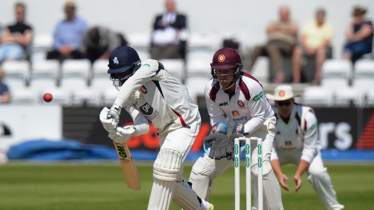Daniel Bell-Drummond of Kent bats against Northamptonshire in the County Championship