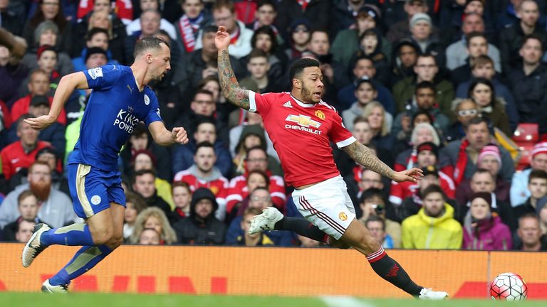 Danny Drinkwater, Memphis Depay, Manchester United v Leicester City, Premier League