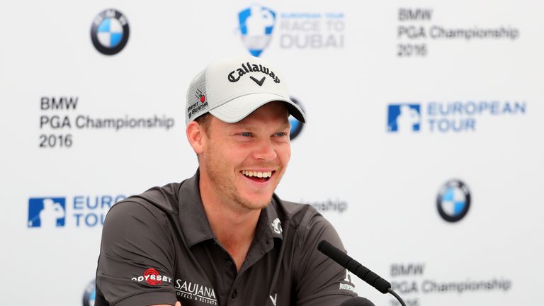 VIRGINIA WATER, ENGLAND - MAY 24:  Danny Willett of England speaks to the media during a press conference for the BMW PGA Championship at Wentworth on May 