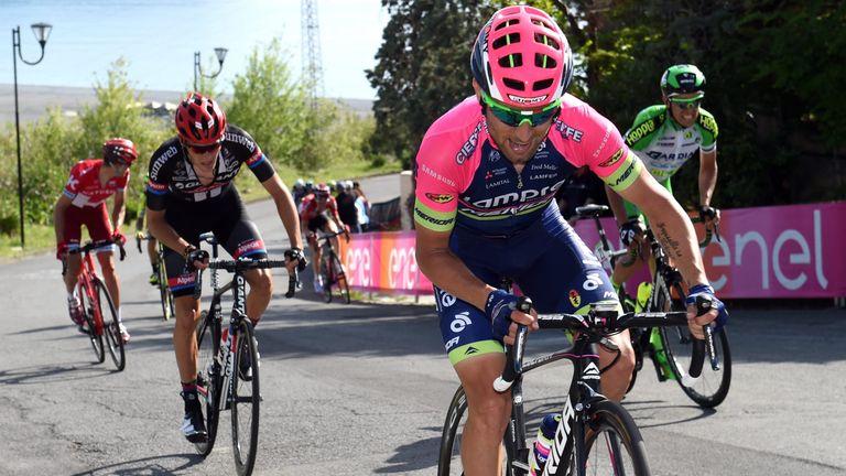 Diego Ulissi makes his winning attack on stage four of the 2016 Giro d'Italia