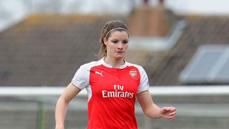 Dominique Janssen hit the bar with a late free-kick for Arsenal