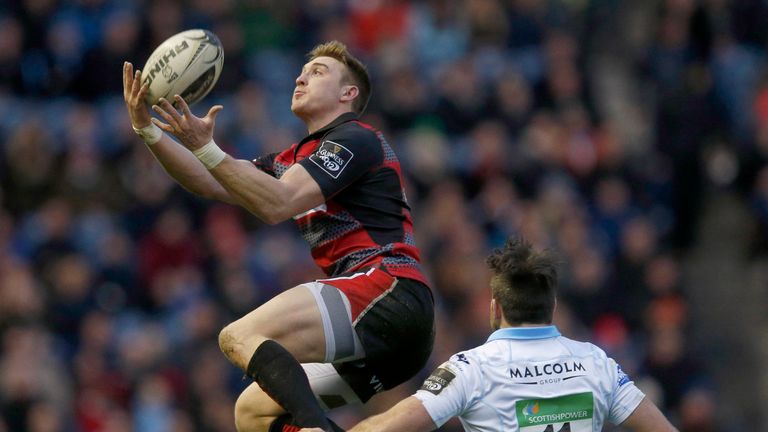 Dougie Fife of Edinburgh Rugby claims the high ball
