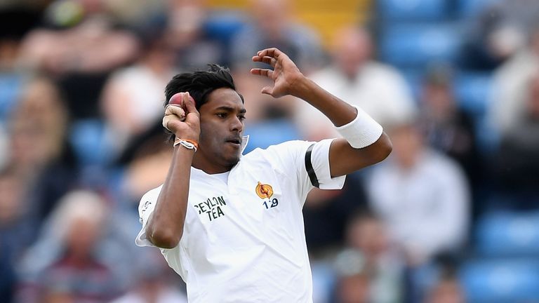Dushmantha Chameera bowls on day one of the Headingley Test but is now heading home through injury