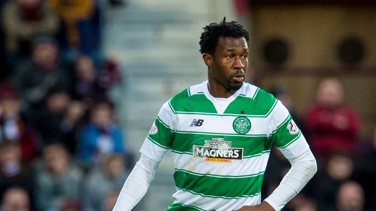 Efe Ambrose in action for Celtic against Hearts at Tynecastle 