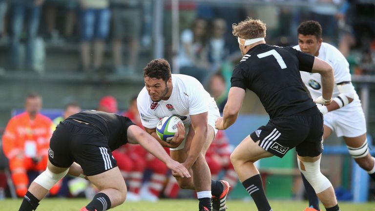 Genge on the charge against New Zealand in the World U21 final