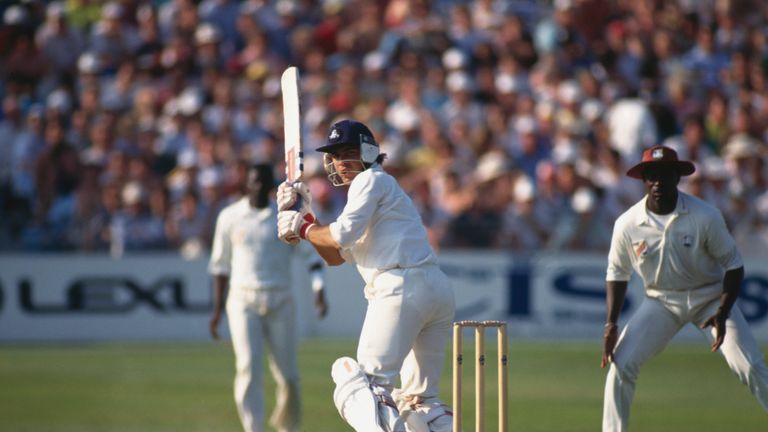 England cricketer Mark Ramprakash during the third test match against the West Indies at Trent Bridge, July 1991