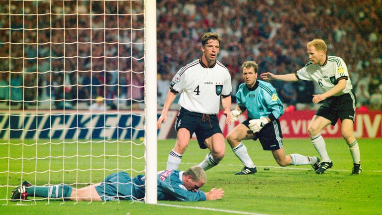 Paul Gascoigne was inches away from scoring a Golden Goal against Germany