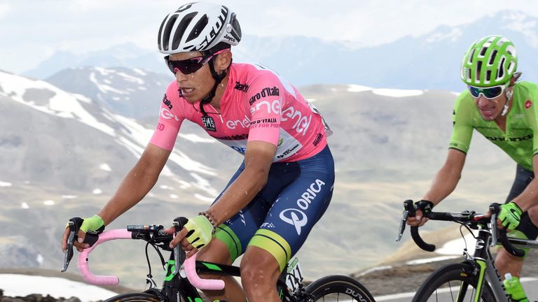 Esteban Chaves on stage 20 of the 2016 Giro d'Italia