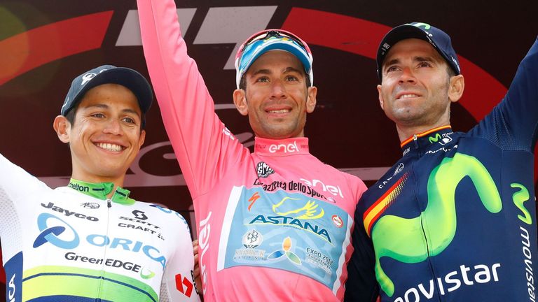 Esteban Chaves, Vincenzo Nibali, Alejandro Valverde, Giro d'Italia 2016