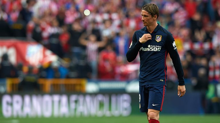 Fernando Torres of Atletico de Madrid reacts at the end the La Liga match between Levante UD and Atletico de Madrid at Ciutat de