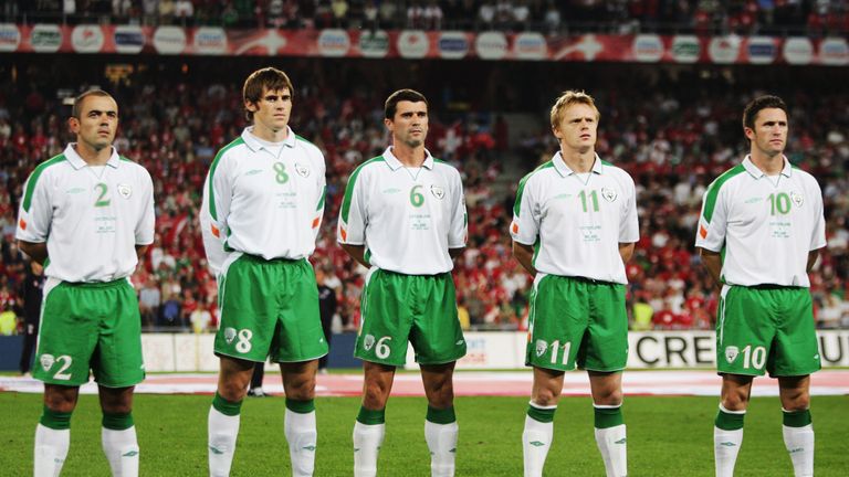  Stephen Carr;Kevin Kilbane;Roy Keane;Damian Duff,Robbie Keane 